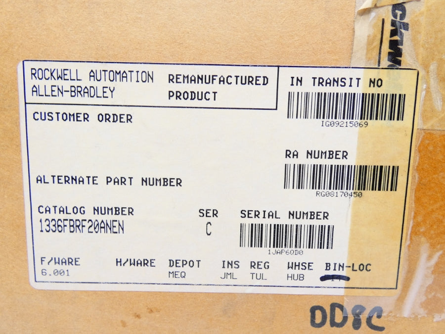 ALLEN BRADLEY 1336F-BRF20-AN-EN SER. C F/W 6.001 380-480VAC REMAN