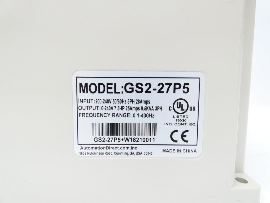 AUTOMATION DIRECT GS2-27P5 200-240V 28A NSMP