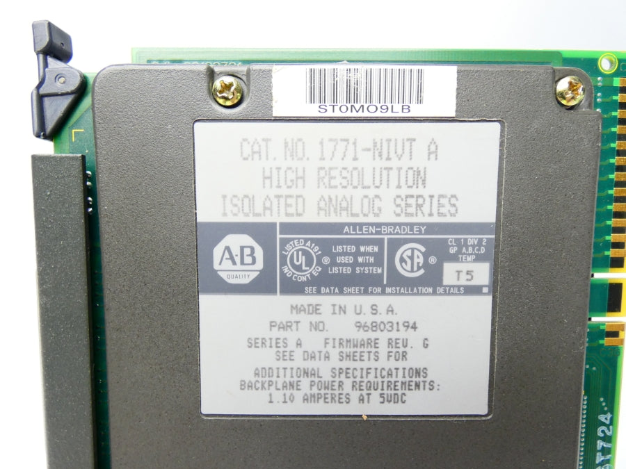 ALLEN BRADLEY 1771-NIVT SER. A F/W G 5VDC 1.10A UNMP