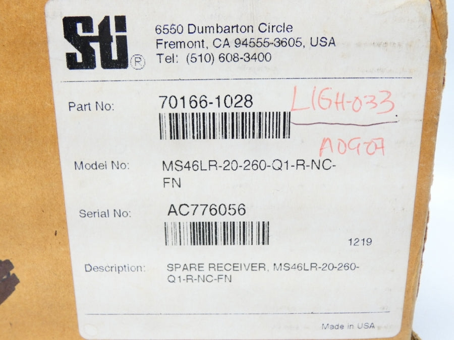 STI MS46LR-20-260-Q1-R-NC-FN 70166-1028 24VDC 1.4A NSMP
