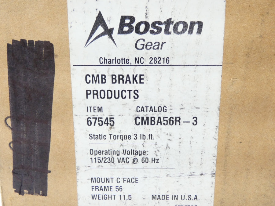 BOSTON GEAR CMBA56R-3 61003-587-67545 115/230VAC 2.3/0.2A NSMP