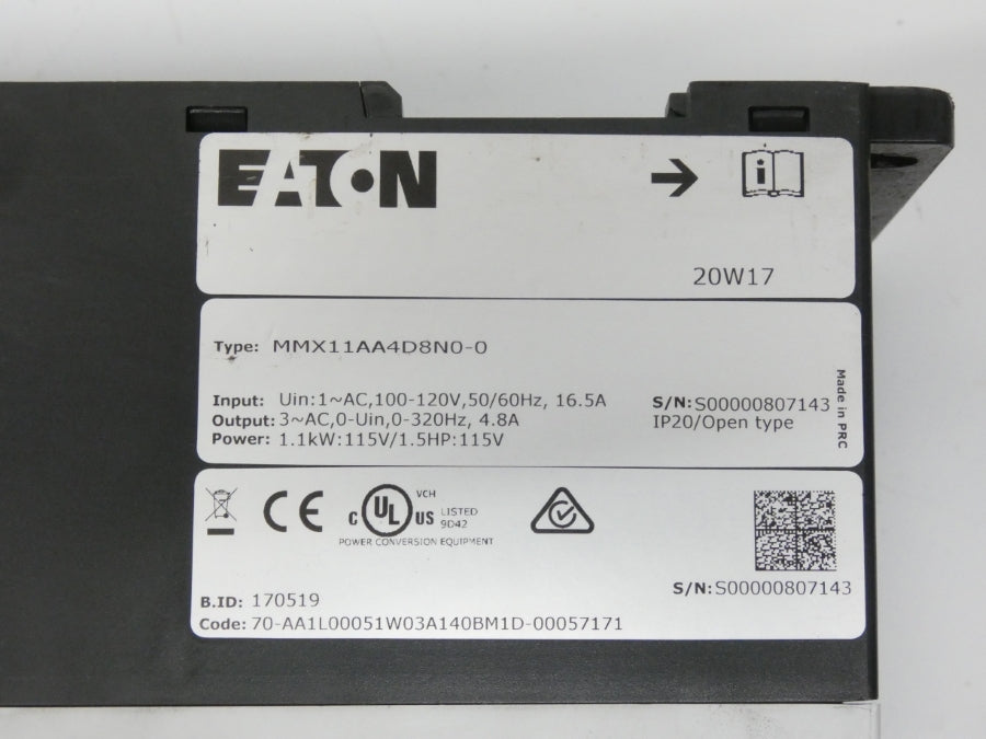 EATON MMX11AA4D8N0-0 100-120V 16.5A UNMP