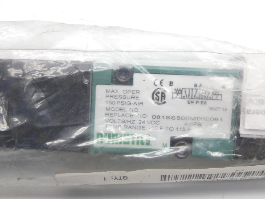 NUMATICS 081SS500M000061 24VDC .26A 150PSI NSMP