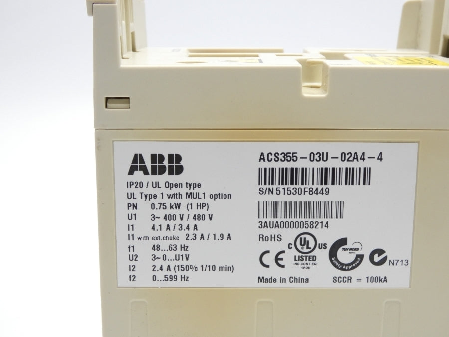 ABB 3AUA0000058214 ACS355-03U-02A4-4 400/480V 4.1/3.4A UNMP