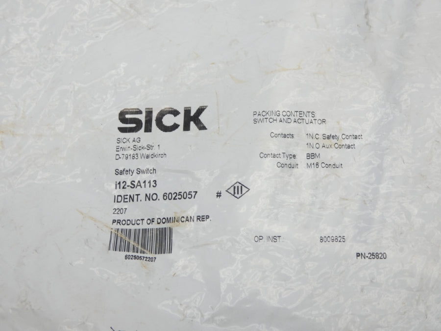 SICK I12-SA113 6025057 NSMP