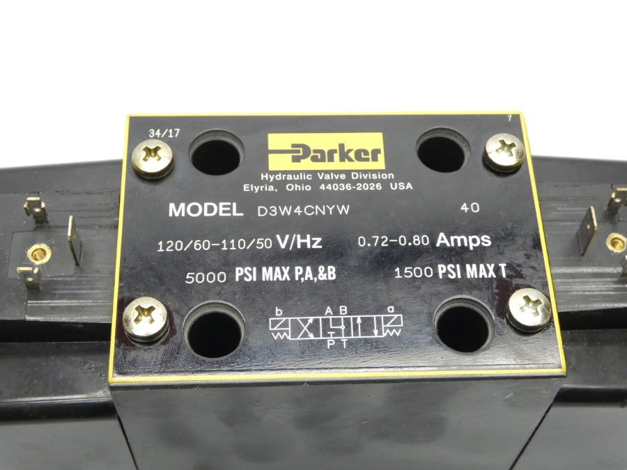 PARKER D3W4CNYW40 110/120V 0.72-0.80A 5000PSI NSMP