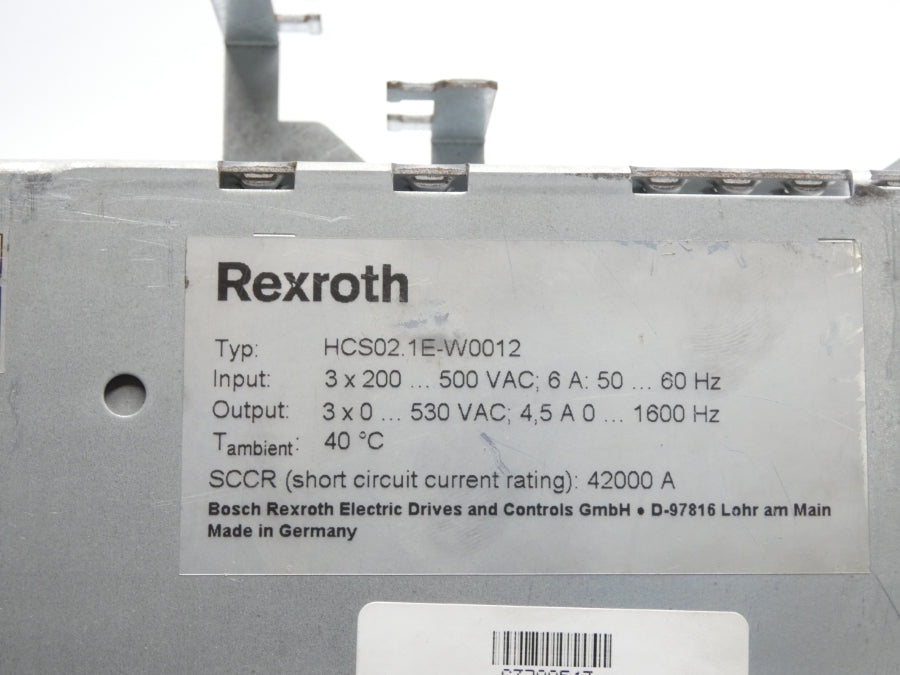 REXROTH HCS02.1E-W0012-A-03-NNNN R911298371 200-500VAC 6A (AS PICTURED) UNMP