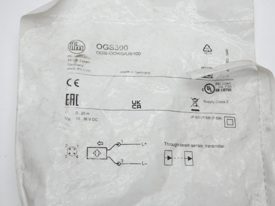 IFM EFECTOR OGS-OOKG/US100 OGS300 10-36VDC NSMP