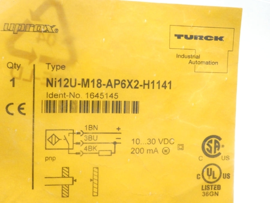 TURCK NI12U-M18-AP6X2-H1141 1645145 10-30VDC NSMP