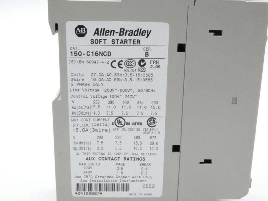 ALLEN BRADLEY 150-C16NCD SER. B F/W 2.09 200-600V 16.0A NSMP