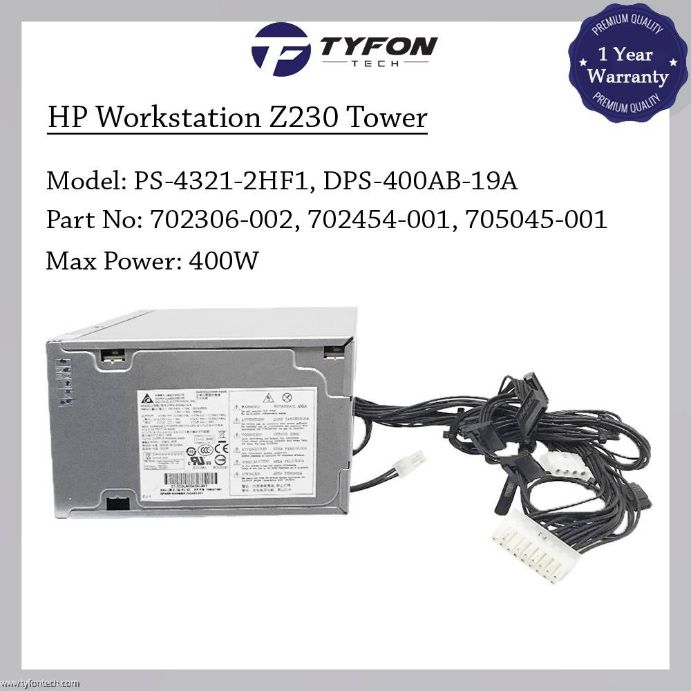 HP Workstation Z230 Tower Power Supply PSU 400W 704427-001 705045-001 860473-001 DPS-400AB-19 A (Refurbished