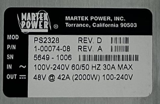 QUANTUM 1-00074-08 2000W Power Supply I2000/I6000