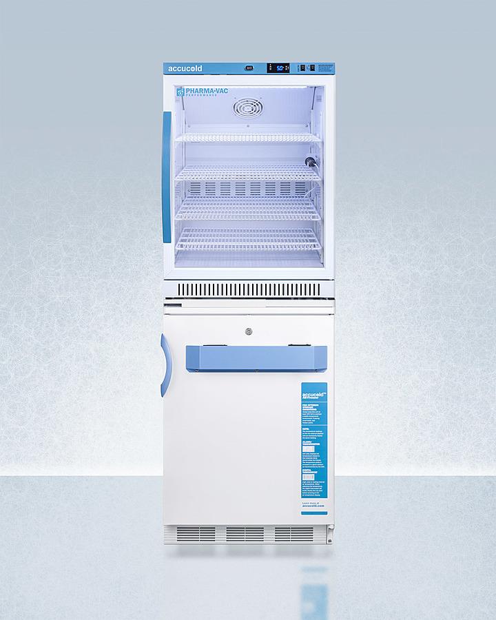 Accucold ARG6PV-VT65MLSTACKMED2 24" Wide All-Refrigerator/All-Freezer Combination