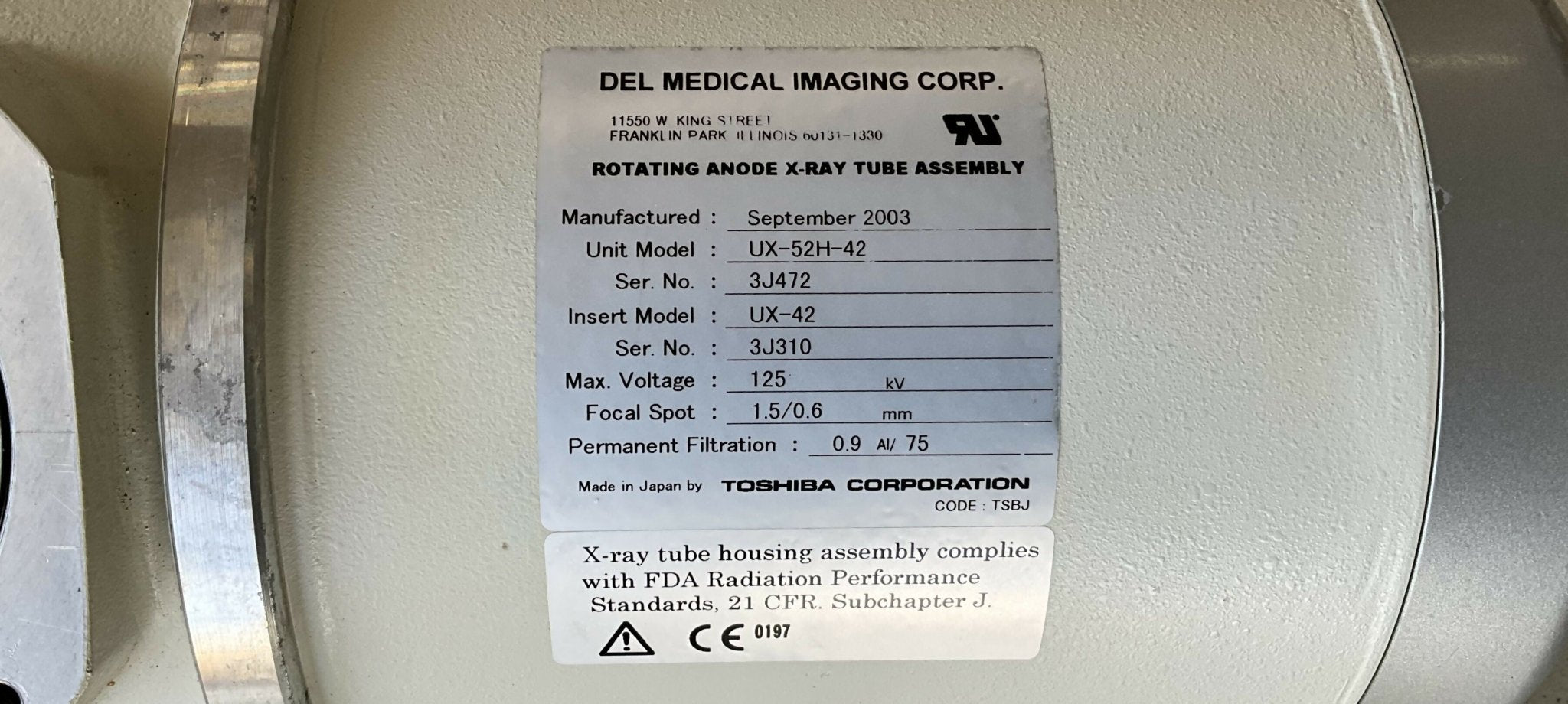 ROTATING ANODE X-RAY TUBE (UX-52H-42/UX-42 GE