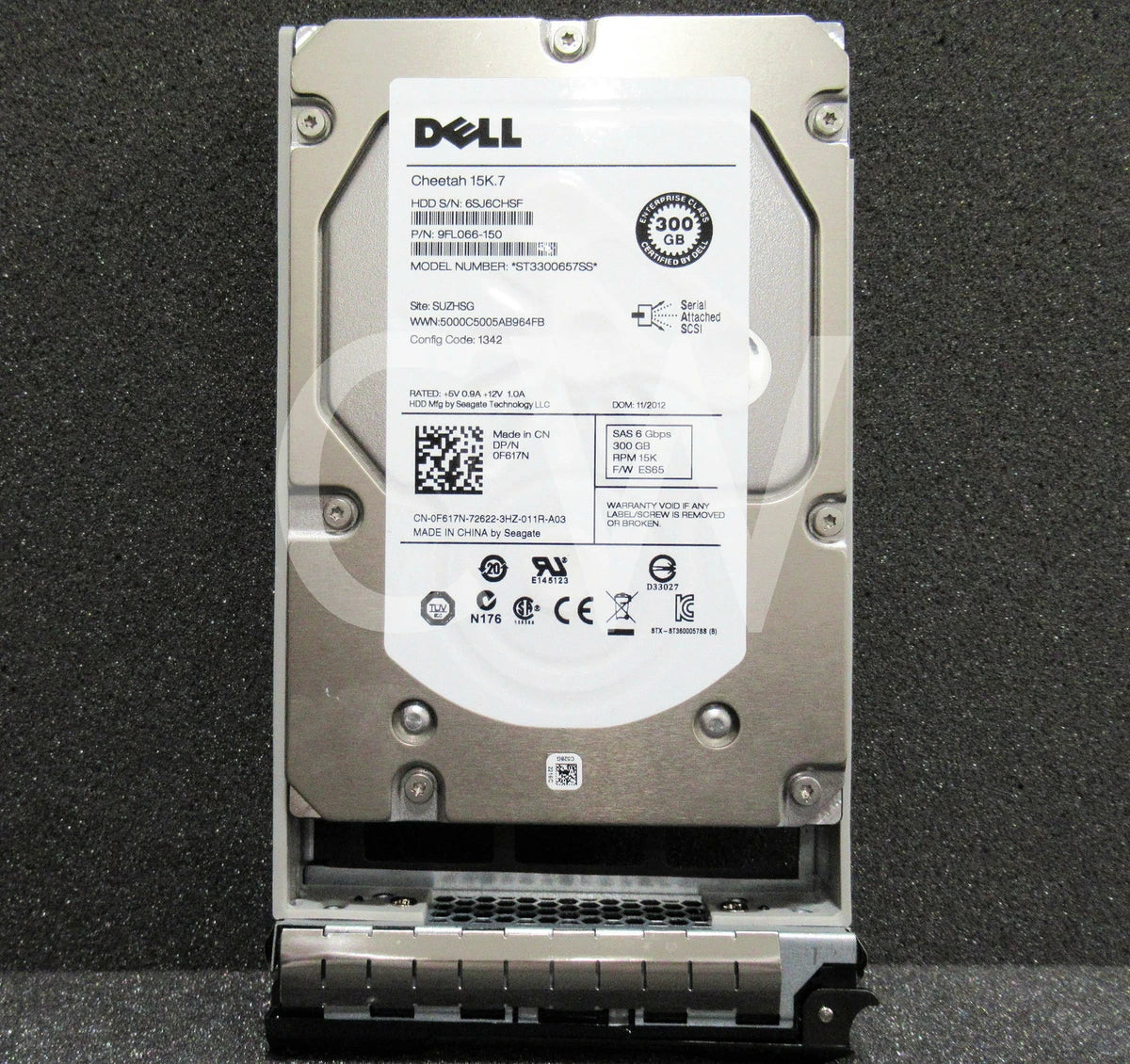 F617N Dell ST3300657SS 300GB 15KRPM 6Gb/s 3.5"SAS SERVER HDD Hard Drive W/R Tray|254726712991