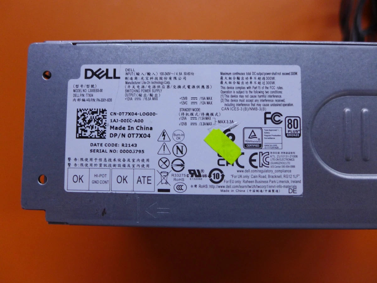 Genuine Dell Inspiron 3910 300W Power Supply L300EBS-00 T7X04|387097575484