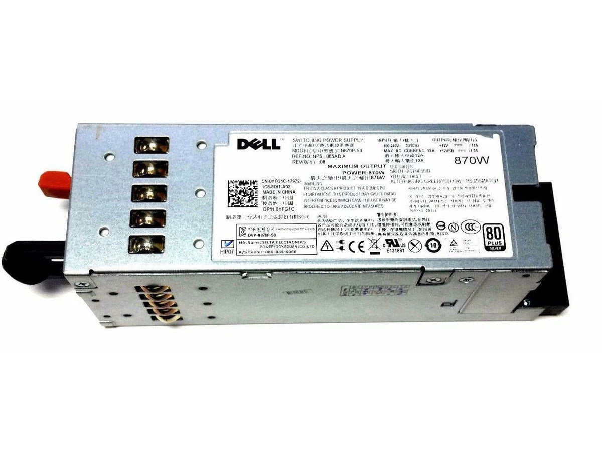 For Dell N870P-S0 NPS-885AB A 870W Server Power Supply 0YFG1C YFG1C 07NVX8 USA|276667680920