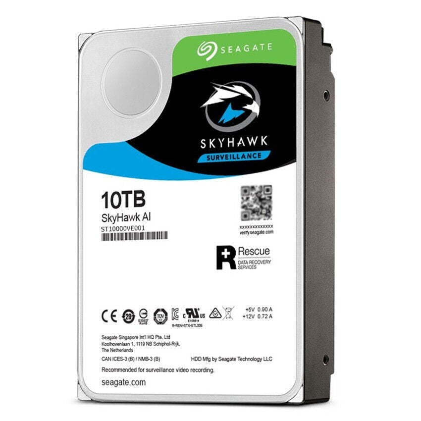 Seagate Skyhawk AI ST10000VE001 Internal Hard Drive 7200 RPM 10TB 256MB SATA3.0