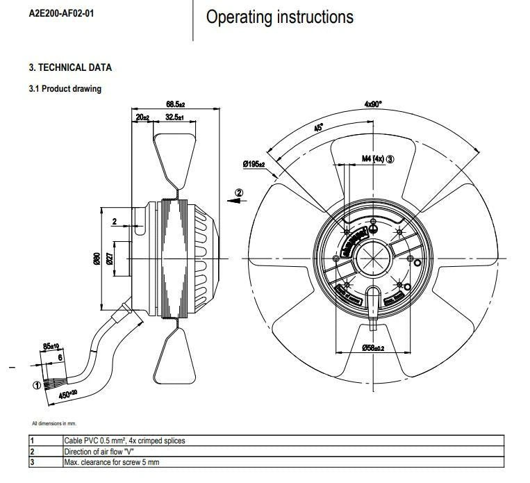 A2E200-AF02-01 Ebmpapst Fan 230VAC Axial Cooling Fan 50/61W 0.24/0.28A Motor Fan|404844474507