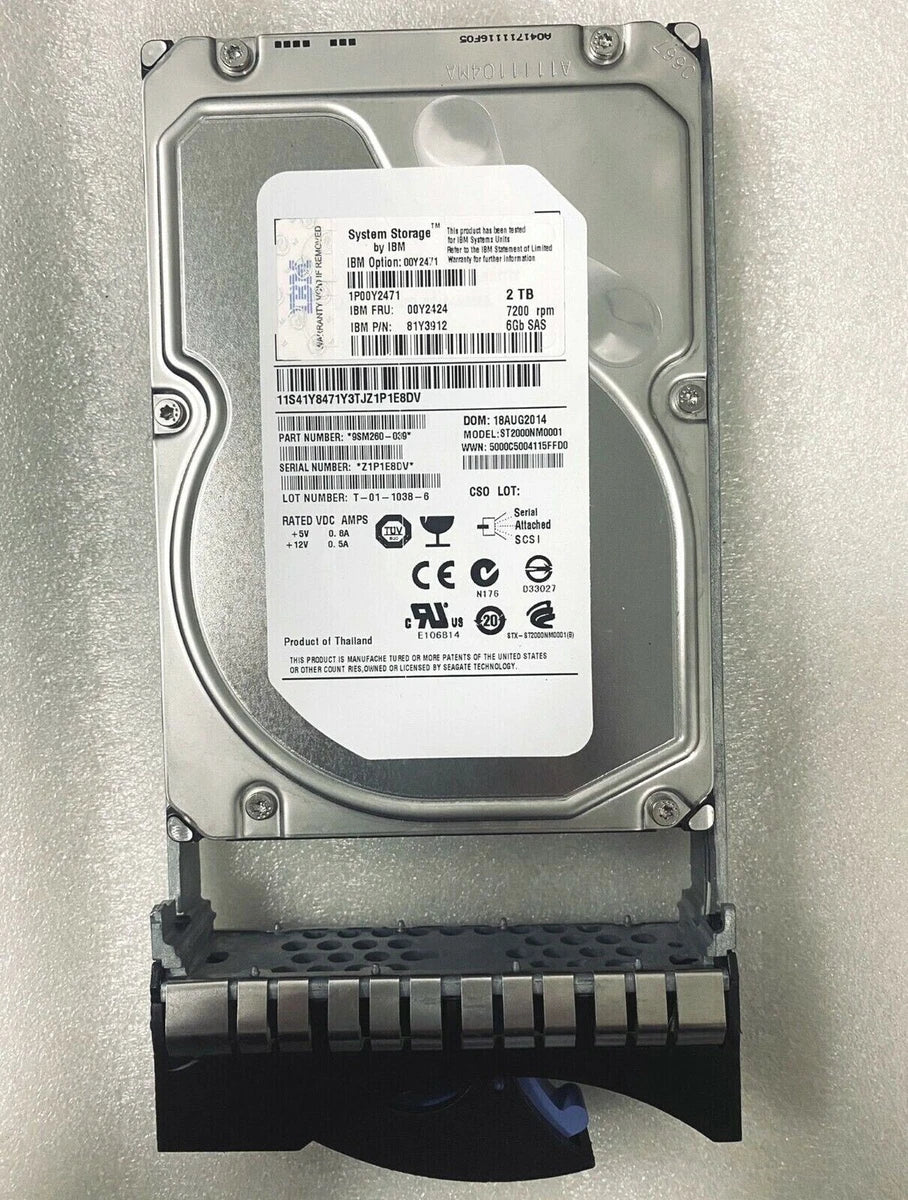IBM 00Y2471 00Y2424 00Y5715 2TB 7.2K SAS 3.5'' 6Gbs V3700 Hard Drive HDD|145629295387