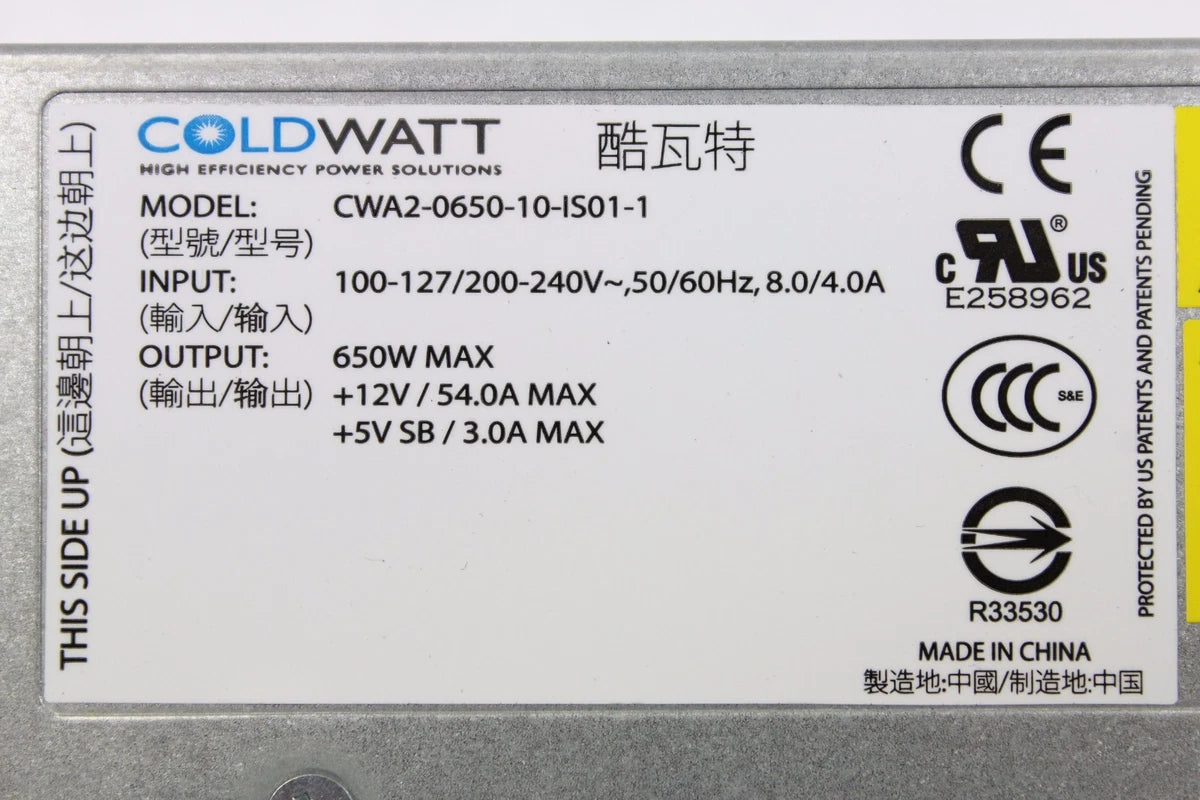  EMC ISIL051-0003-01 CWA2-0650-10-IS01-1 650W ISILON Redundant PSU Power Supply|201969453407