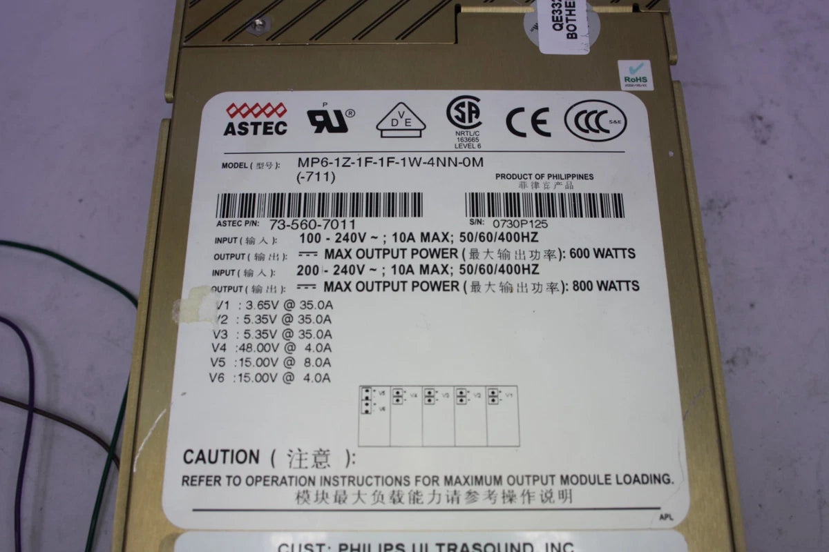 Astec MVP Series MP6-1Z-1F-1F-1W-4NN-0M Modular Switching Power Supply 6 Outputs|365769557961