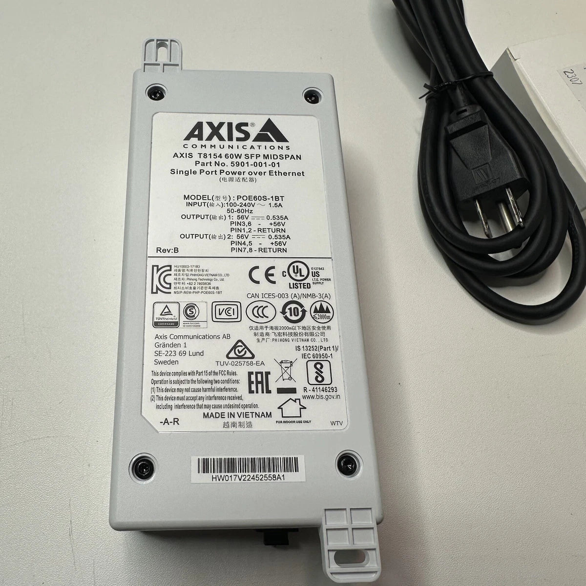 AXIS Communications T8154 Power over Ethernet  POE Midspan ( 60W SFP )|176421969835