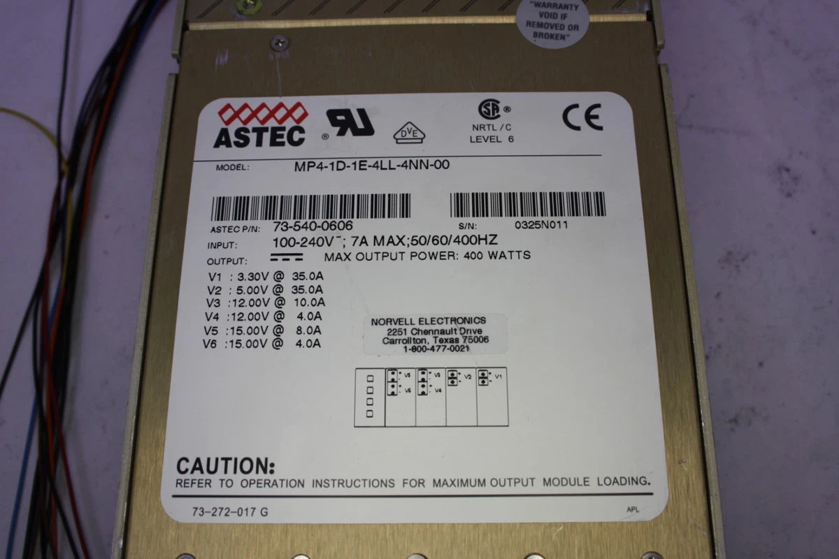 Astec Emerson MVP Series MP4-1D-1E-4LL-4NN-00 Modular Switching Power Supply|365769576845
