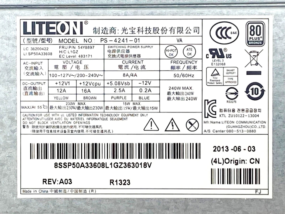 Genuine Lenovo 240w Power Supply M72 M73e M79 M82 M92P M93P SFF OEM|277524509418