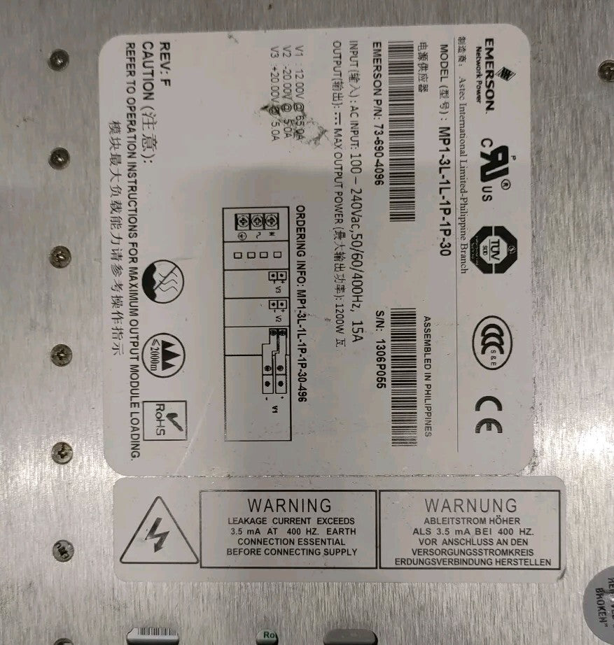 2x Emerson MVP SERIES MP1-3L-1L-1P-1P-30 ASTEC PSE2-230-H-072  P/N 73-690-4096|156501528371