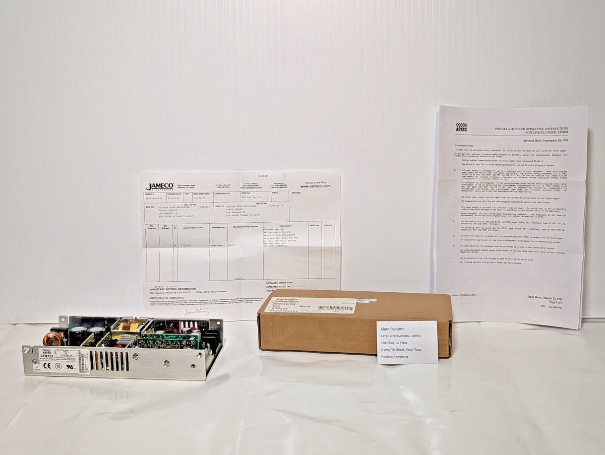 Astec LPQ152 Power Supply -New in Box- 100-127/200-250 V, 4.2/2.2 A, 50/60 Hz
