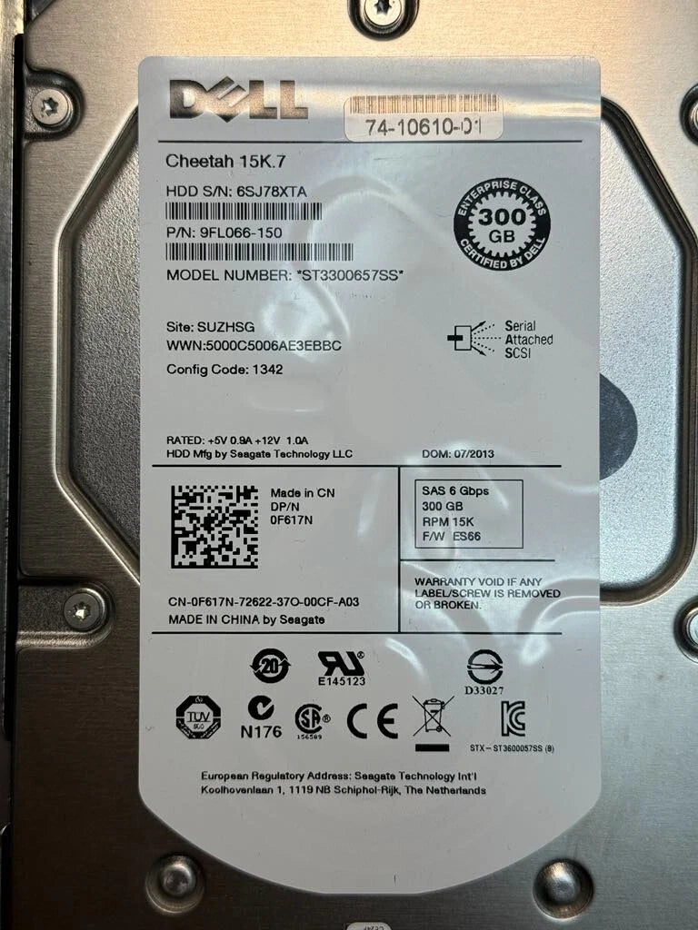 DELL F617N ST3300657SS 9FL066-150 300GB 15K RPM 16MB CACHE 6Gbps SAS 3.5in HDD|186691655429