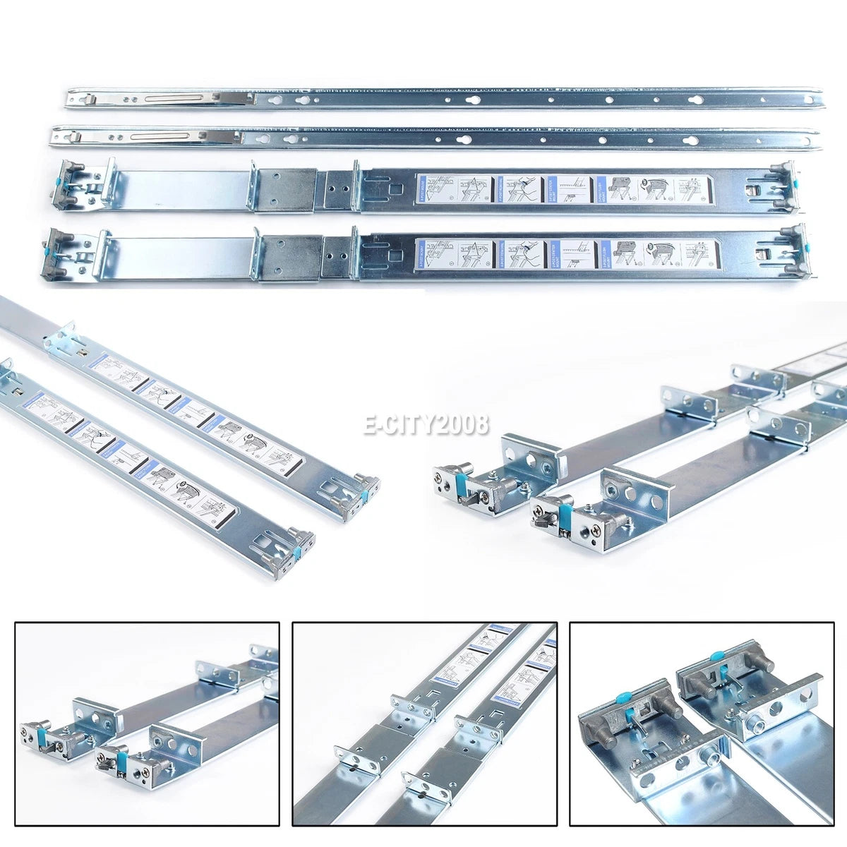 Dell R320 R420 R430 R640 R630 R620 R740 1U Static Ready Rails Rail Kit 053D7M|255748507608