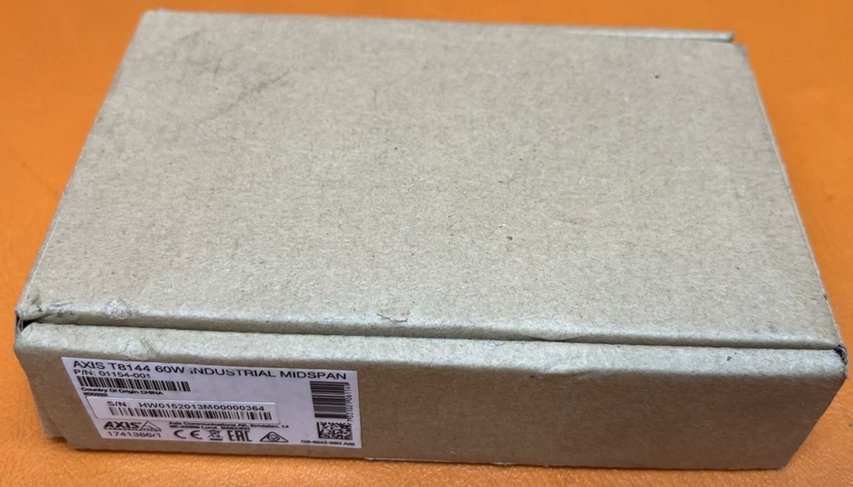 New Open Box Axis T8144 60W Industrial Midspan PoE Injector 20-60VDC 01154-001|306615625066