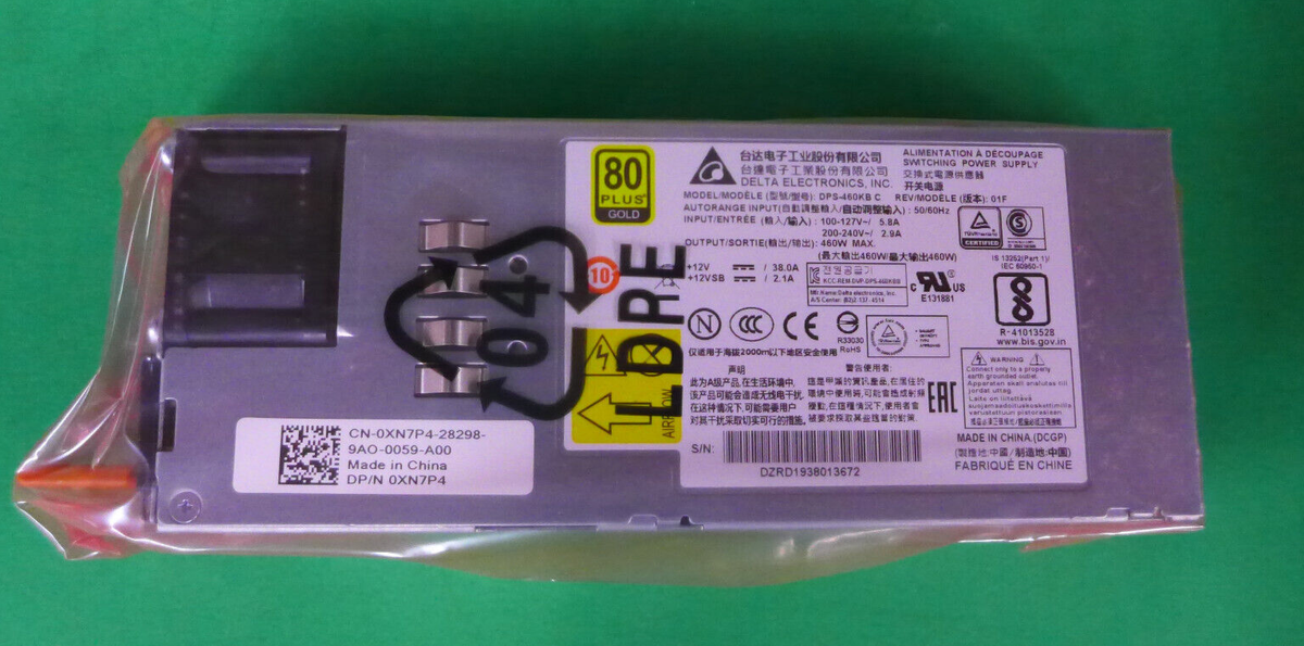 NEW Dell 460W 80 Gold Plus Power Supply Unit DPS-460KB-C XN7P4|176439957509