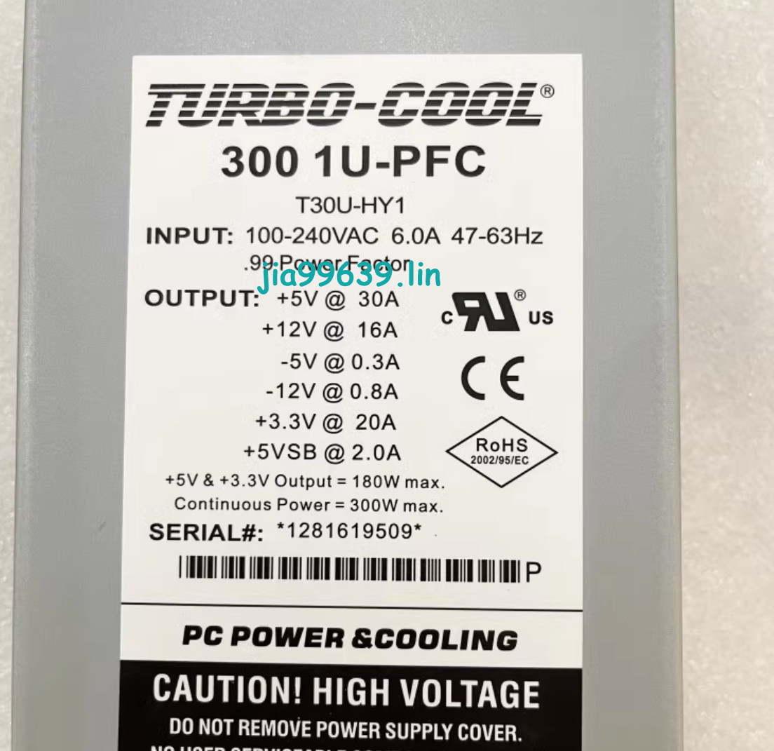 300W For TURBO-COOL 300 1U-PFC T30U-HY1 For EDGE System Dedicated Power Supply