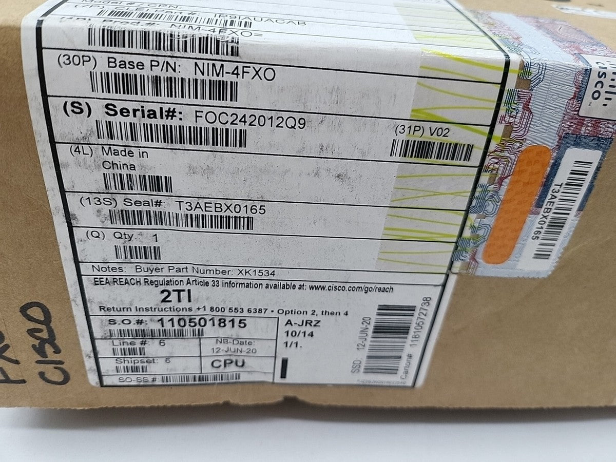 CISCO NIM-4FXO 4-Port Network Interface Module NEW OPEN BOX SEE PHOTOS FREE SHIP