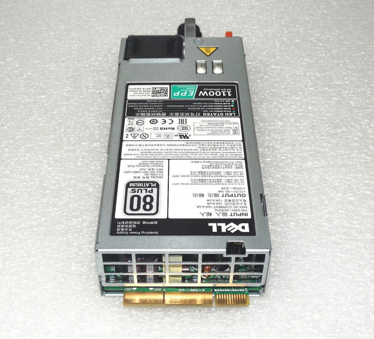 Dell 1100W 80 Plus Platinum Redundant Power Supply (PSU) PowerEdge 0W12Y2 W12Y2|177458661050