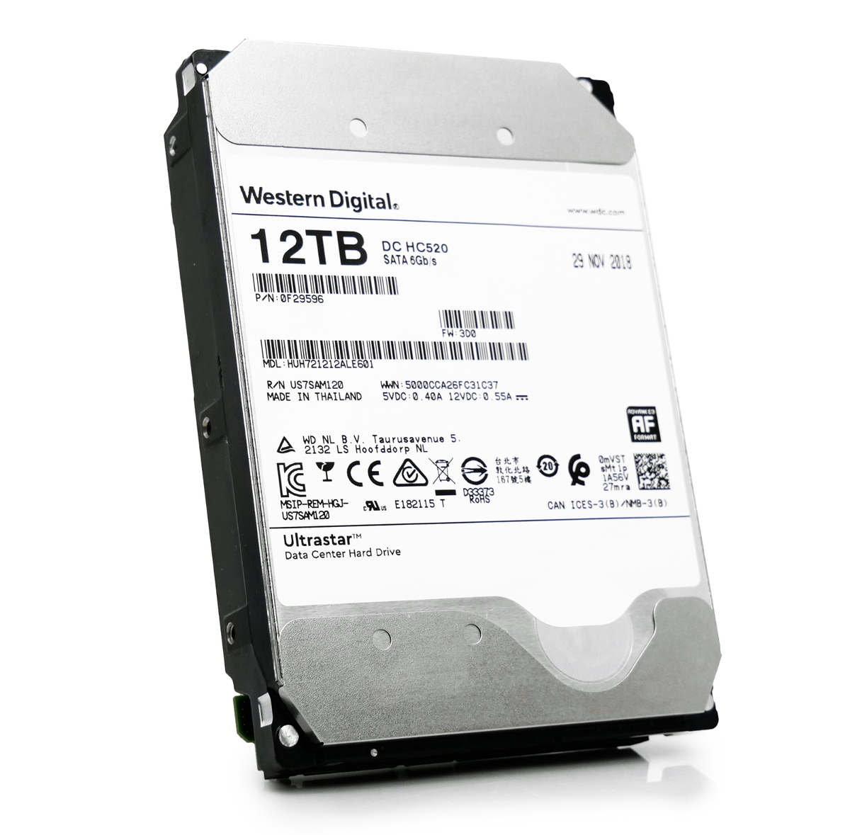 WD HGST Ultrastar HC520 12TB 7.2K RPM SATA 3.5" HDD HUH721212ALE601 0F29596|296358906778