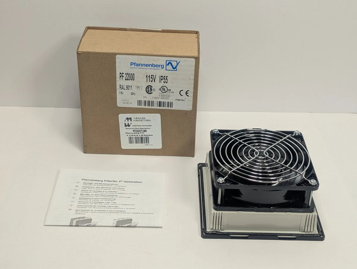 Lot of 2X Pfannenberg PF22000 115V Filter Fan Black IP55 PF2200T12BK 11622154050