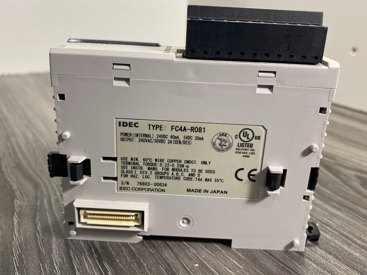 IDEC FC4A-R081 MicroSmart Digital I/O Module 8-Pt Output Relay- USA|267461602000