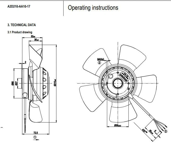 Ebmpapst A2D210-AA10-17 Axial Fan 400V 0.2A For Siemens Servo Motor Cooling Fan|401737576294