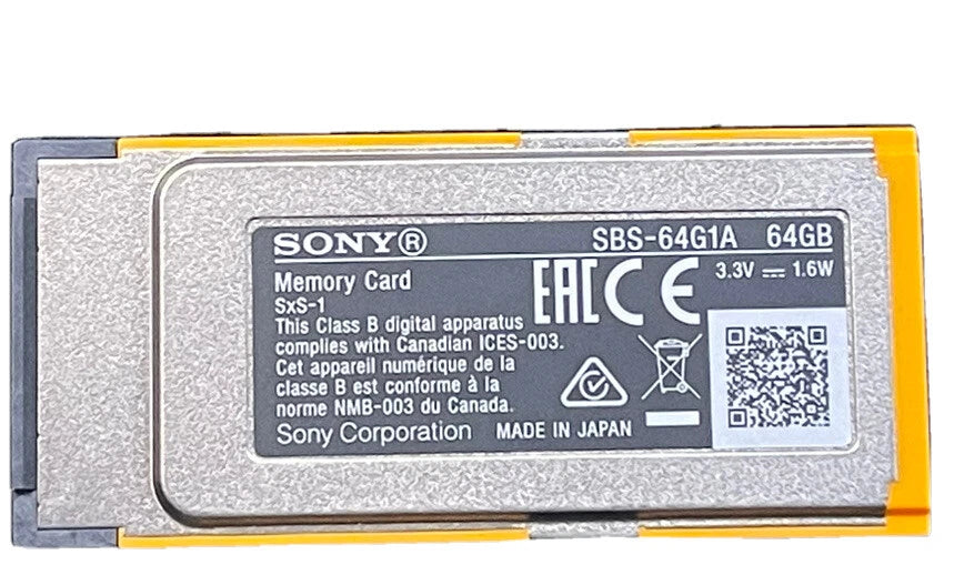 Sony SxS-1 64GB SxS Card - Retail - SBS-64G1A|266239705085