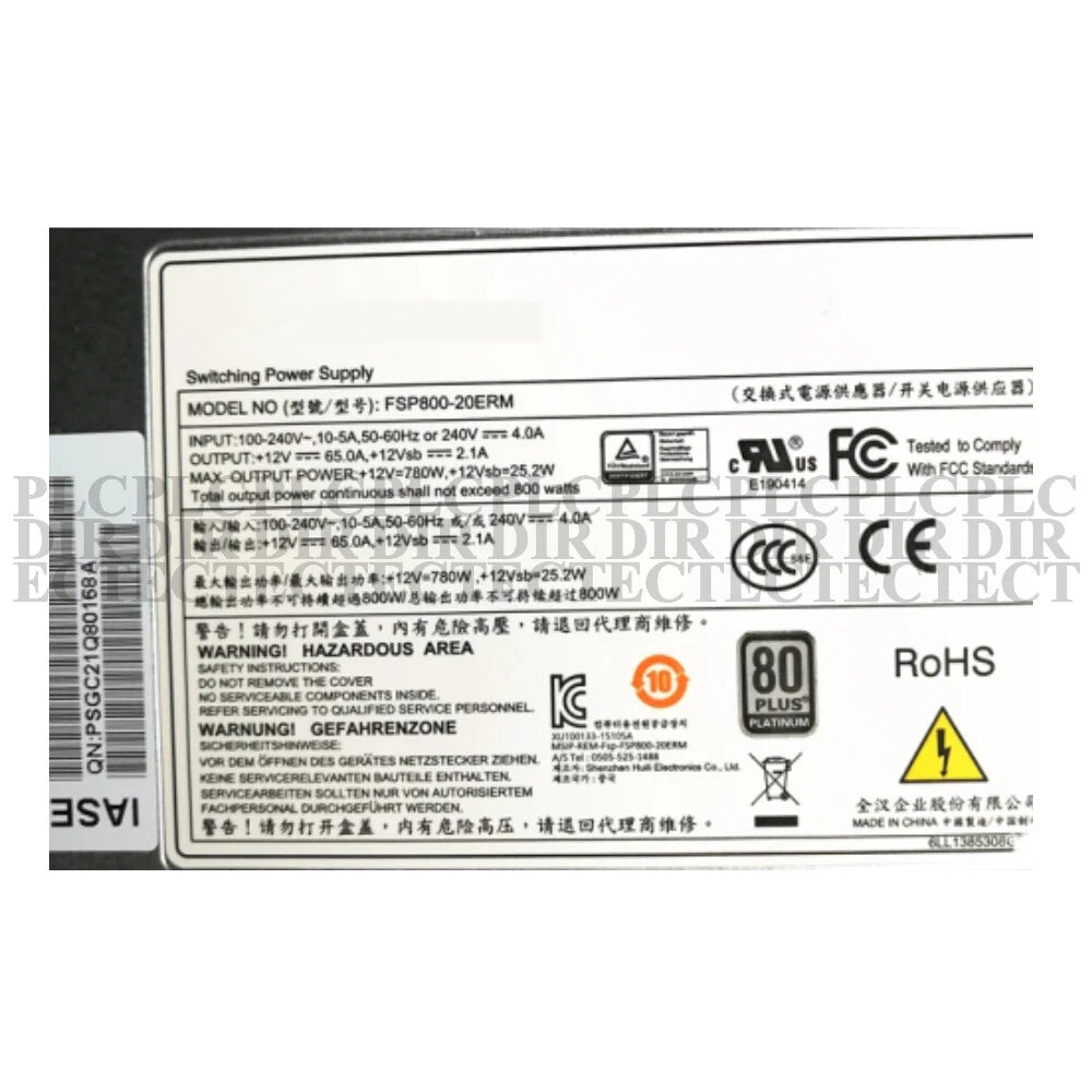 Used FSP FSP800-20ERM-H Switching Power Supply 800W