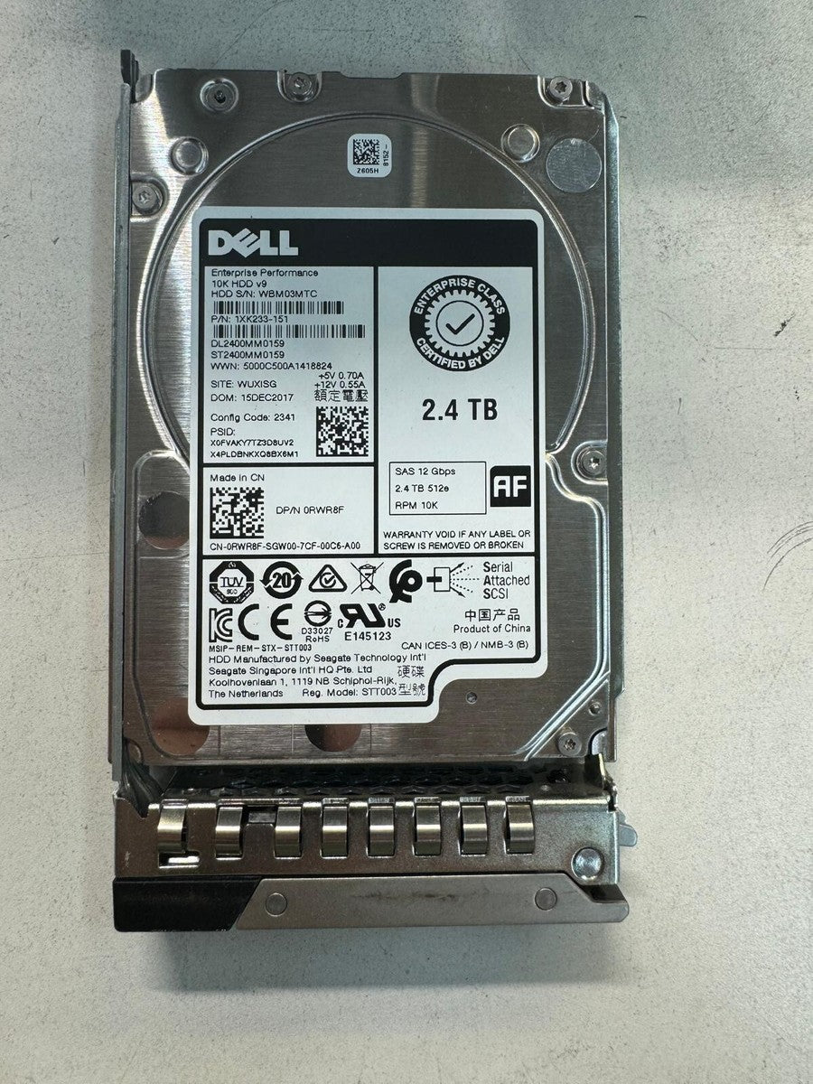 DELL RWR8F ST2400MM0159 1XK233-151 2.4TB 10K RPM Cache 256MB  12 Gb/s SAS 2.5"|176468600473