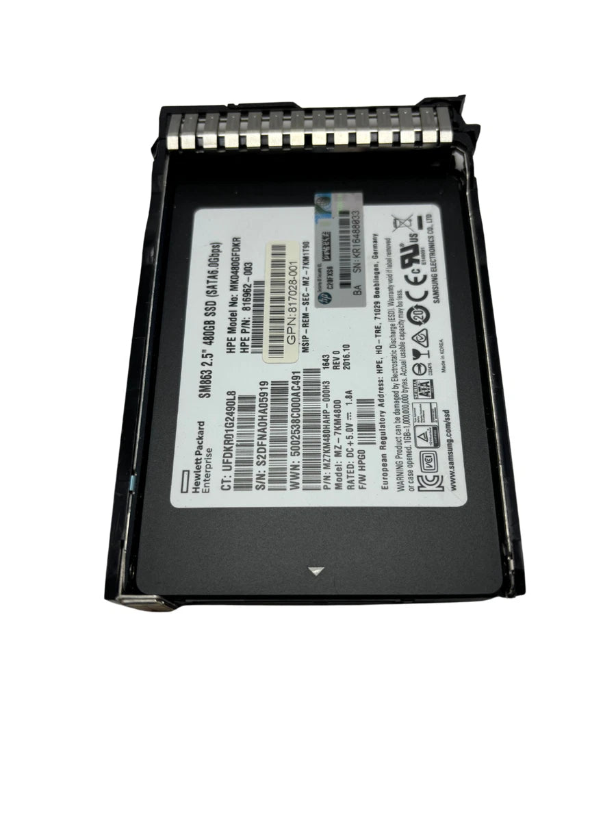 HPe 817106-001 480GB SATA 6G MU SC 2.5" SSD 816962-003 817028-001