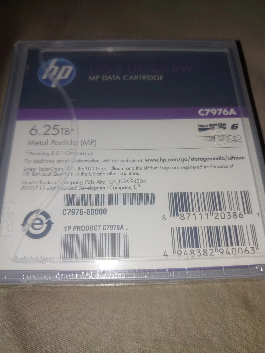 HP LTO-6 Ultrium RW 6.25TB MP Data Cartridge C7976A - NEW SEALED|286651699518