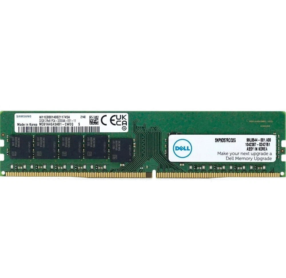 Dell 32GB SNP9D57RC/32G AB806062 2Rx8 PC4-3200 DDR4 UDIMM ECC Server Memory
