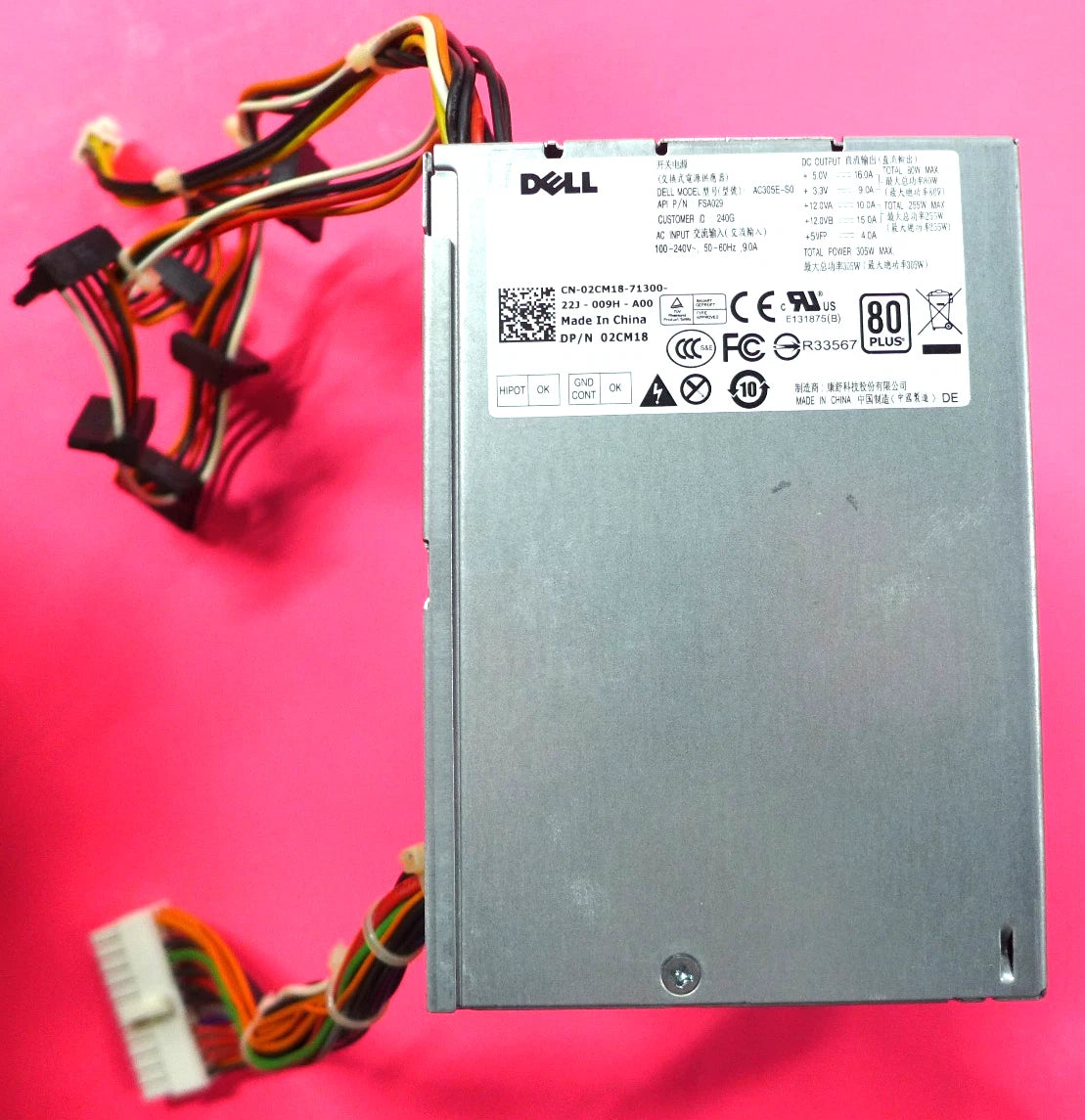 Genuine Dell PowerEdge T110 305W Server Power Supply AC305E-S0 2CM18|365827169635