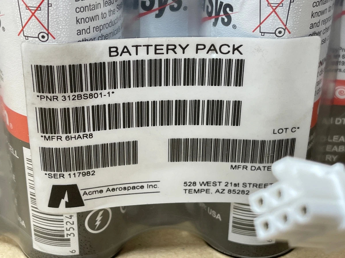 Battery Pack w/ 11x EnerSys Cyclon Batteries 2v 4.5AH DT Cell Boeing Em Backup